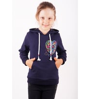 Toontoy Kız Çocuk Stronger Baskılı Sweatshirt  (Lacivert)