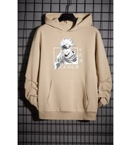 Unisex Jujutsu Kaisen Baskılı Sweatshirt (Bej)