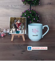 Anneler Günü Hediyesi Fotoğraflı Dekoratif Taş, Kupa Bardak Beyaz Hediye (Model 5)
