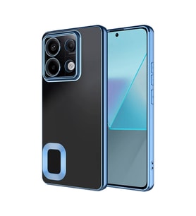 Xiaomi Redmi Note 13 Pro 4G Kılıf Köşeleri Renkli Şeffaf Kamera Korumalı Silikon Luxury Kapak (Mavi)