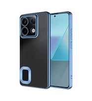 Xiaomi Redmi Note 13 Pro 4G Kılıf Köşeleri Renkli Şeffaf Kamera Korumalı Silikon Luxury Kapak (Mavi)