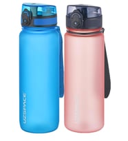 Uzspace 2'li Tritan Matara Seti 800 ml 14 Farklı Renk Seçeneği FiftyFifty (Mavi-Rodyum)