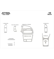 Meriç® Mitsubishi Colt Ön Torpido Kaplama Maun 10 Parça 1996-2004 (Alüminyum)