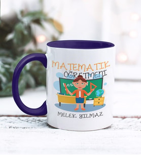 Matematik Öğretmeni Tasarımlı Kişiye Özel Kupa Bardak (Lacivert)