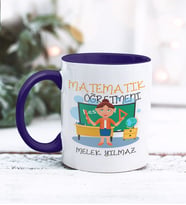 Matematik Öğretmeni Tasarımlı Kişiye Özel Kupa Bardak (Lacivert)