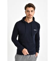 Süperlife Kapşonlu Uzun Kollu Baskılı Dar Kalıp İnce Erkek Sweatshirt SPR 2019K61 (Lacivert)