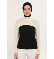 Balıkçı Yakalı Boyunluklu Kolluk (Krem)