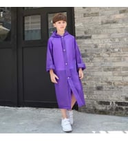 Eva Bordo Pratik Trend Çocuk Yağmurluğu Unisex 8- 12 Yaş (Mor)