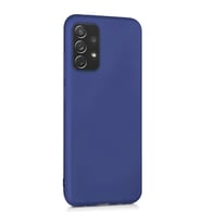 Vendas Samsung A52 Premier soft serisi yumuşak silikon kılıf + 5D Cam Ekran Koruyucu (Lacivert)