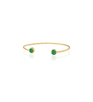 Kadir Jewellery 22 Ayar Altın Kaplama El İşçiliği Zirkon Taşlı Kadın Charm Bileklik (Yeşil)