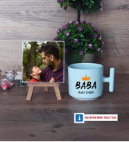 Babalar Günü Hediyesi Fotoğraflı Dekoratif Taş, Kupa Bardak Beyaz HediyeBabaya Hediye (Model 12)