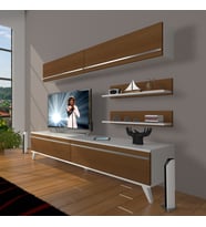 Decoraktiv Eko 5 Mdf Std Retro Tv Ünitesi Tv Sehpası (Beyaz - Ceviz)