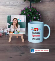 İspanyolca Öğretmeni Fotoğraflı Dekoratif Taş, Kupa Bardak Beyaz HediyeÖğretmenler Günü Hediyesi (Model 1)