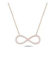 Zirkon Taşlı Sonsuzluk Kolye (Rose)
