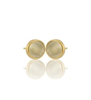 Kadir Jewellery 22 Ayar Altın Kaplama Kadın Minimal Küpe -El İşçiliği Ve Hipoalerjenik Küpe (Beyaz)