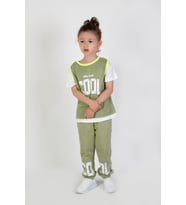 Erkek Çocuk Cool Baskılı  Alt Üst Basic Takım 2-5 Yaş (Yeşil)