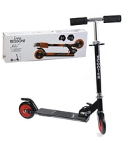 120 mm Silikon Teker, Boy Ayarlamalı Katlanır Metal Scooter (Siyah)