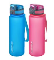 Uzspace 2'li Tritan Matara Seti 500 ml 14 Farklı Renk Seçeneği FiftyFifty (Mavi-A.Pembe)