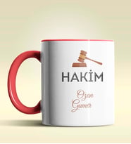 Kişiye Özel Hakim 3 Tasarımlı Turuncu Kupa Bardak (Kırmızı)