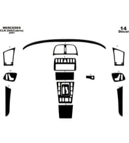 Meriç® Mercedes CLK Cabrio Ön Torpido Kaplama Maun 14 Parça 1999-2003 (Piano Black)