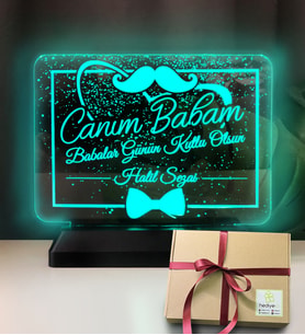 Canım Babam Led Gece Lambası (Yeşil)