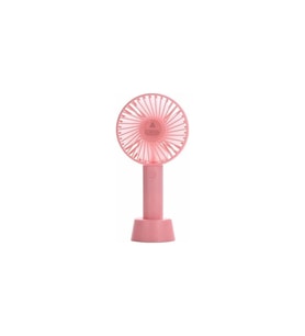 Mini Şarjlı El Ve Masaüstü Fan Soğutucu Vantilatör Standlı Taşınabilir (Pembe)