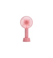 Mini Şarjlı El Ve Masaüstü Fan Soğutucu Vantilatör Standlı Taşınabilir (Pembe)