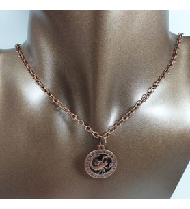 Orora Bronz/Gümüş/Bakır Renk 22mm Akrep Burcu Figürlü Kolye (Bakır)