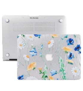 MacBook Pro Retina Kılıf HardCase A1425 A1502 2012/2015 Uyumlu Kılıf Flower01 (Gri - Sarı)