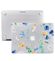 MacBook Pro Retina Kılıf HardCase A1425 A1502 2012/2015 Uyumlu Kılıf Flower01 (Gri - Sarı)