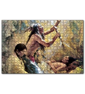 Cakapuzzle Kızılderilerde Cenaze Töreni Görseli  Puzzle Yapboz MDF (Ahşap) (1000 Parça)