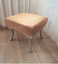 Ayak Ucu Kapı Önü Antre Düz Bench Puf Gümüş Ayak (Vizon)