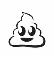 Sevimli Gülen B*k Emoji Sticker Siyah 15x15 CM (Siyah-Siyah)