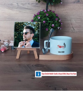 Savcı Fotoğraflı Dekoratif Taş, Kupa Bardak Beyaz Hediye (Model 8)
