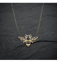 Kişiye Özel 925 Ayar Gümüş Origami Arı Kolye (Gold)
