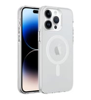 Apple iPhone 14 Pro Max Kılıf Zore Magsafe Şarj Özellikli Buzlu Transparan C-Pro Sert Kılıf (Renksiz)