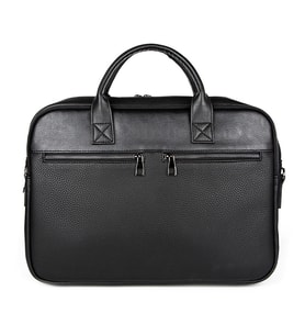 Unisex 15.6'' Deri Evrak ve Laptop Çantası  (Siyah)