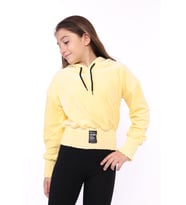 Toontoy Kız Çocuk Kapüşonlu Kadife Sweatshirt (Sarı)