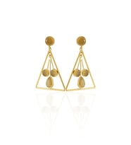 Kadir Jewellery 22 Ayar Altına Kaplama Kadın Sallantılı Küpe -El İşçiliği Ve Hipoalerjenik Küpe (Sarı)