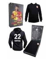 Galatasaray Orijinal Sweat Kapüşonlu Fermuarlı Siyah Özel Tasarım Ahşap Kutulu (Siyah-Sarı)