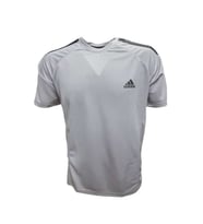 Adidas 2373 Erkek Sereno Mensh Kısa Kol Şeritli T-shirt - Beyaz - ST00521-Beyaz-XL (Gri)