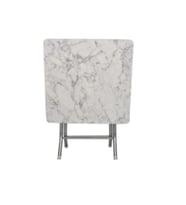 Mermer Desenli Katlanabilir Masa 60x60 cm (Beyaz)