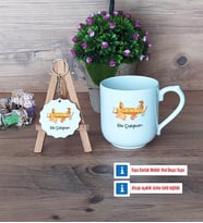 Arkeolog Kupa Bardak Kırmızı ve Ahşap Anahtarlık Hediye (Model 4)