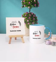 Rehber Öğretmen Kupa Bardak Lacivert Dekoratif Taş Baskı (Model 2)