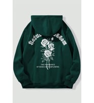 Nature Blossom Baskılı Unisex Oversize Sweatshirt (Yeşil)