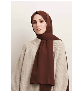 LARİSSA SCARF MEDİNE İPEĞİ ŞAL (Kahverengi Açık)