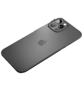 Uyumlu Model Apple iPhone 13 Pro Max Kılıf Ultra İnce Hayalet Sert Kapak (Füme)