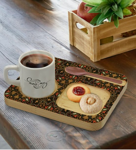 BK Gift Kişiye Özel Doğal Ahşap Sunum Tabağı ve Türk Kahvesi Fincanı Hediye Seti, Ev Hediyesi, Arkadaşa Hediye, Anneye Hediye, Doğum Günü Hediyesi (Model 13)