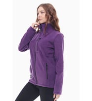 GHASSYCO. KADIN TAM FERMUARLI POLAR CEKET (Mor)