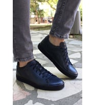 FAST STEP Hakiki Deri Erkek Casual Ayakkabı 819MA501 (Lacivert)